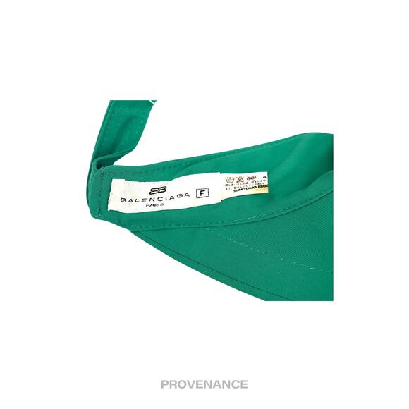 🔴 Balenciaga BB Logo Embroidered Visor - Green Vintage NOS - Picture 7 of 9